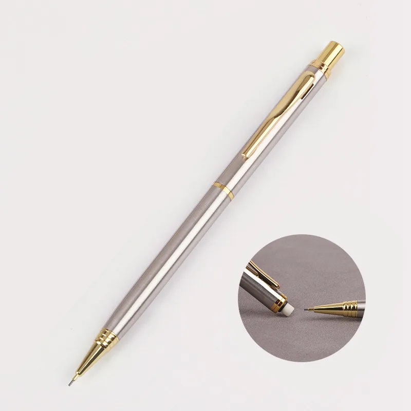 High Quality School Office Supplies Writing Automatic Pencil 0.5mm Custom Logo Metal Retractable Mechanical Pencils