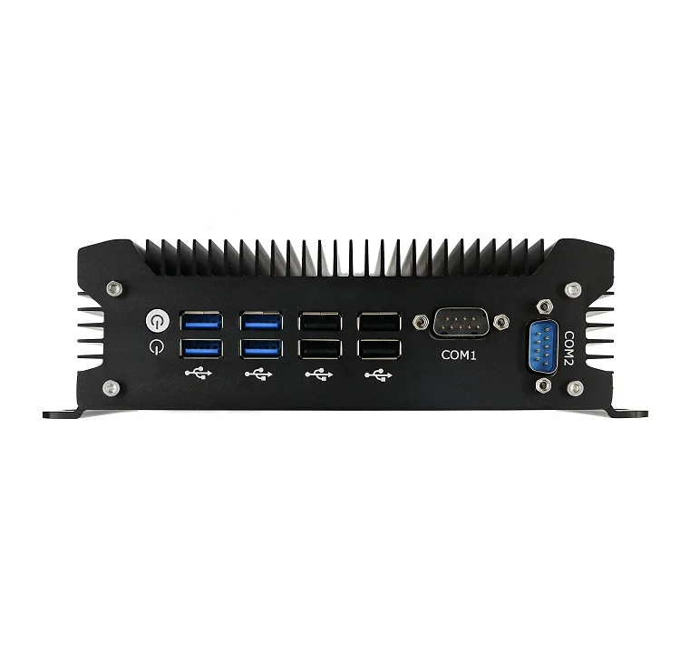Hot sell embedded desktop computer Din Rail 7*24 Intel 6th Gen I3 6157U support 2*COM 2*LAN Fanless Industrial Mini PC