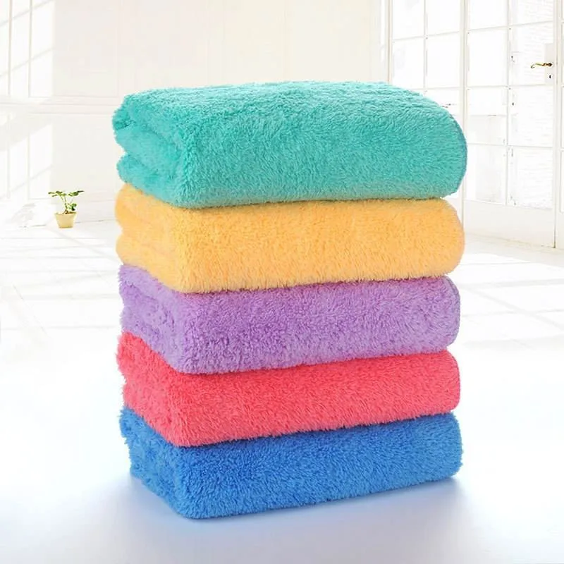 China custom logo wrapped microfiber coral fleece towel for car cleaning