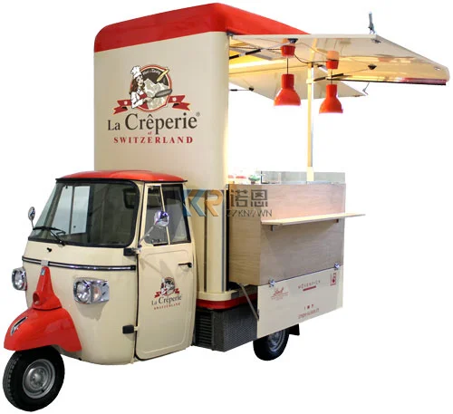 Unique Street Kitchen Food Truck for Sale Mobile Ice Cream Cart support Customization Electric Tricycle APE Food Cart