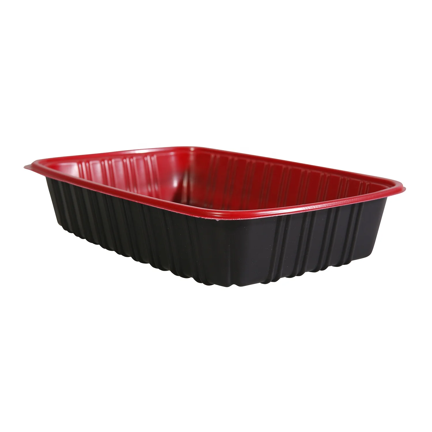 Hot selling BPA free PP Take Out microwavable Disposable plastic Black Red Meal Prep Bento Food Container
