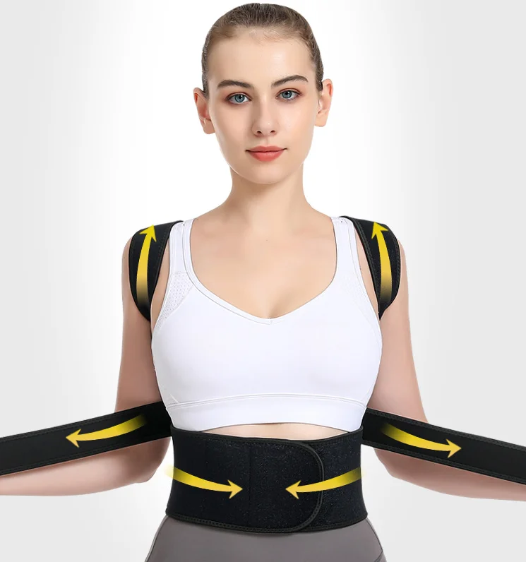 Hot Selling Back Brace Posture Corrector Neoprene Back Lumbar Support Shoulder Posture Support for Improve Posture Provide and B