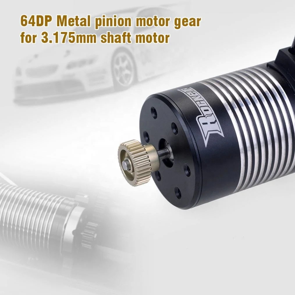 2pcs 64DP 3.175mm 21T- 25T 26T 28T 29T 30T 32T 35T 40T 41T 45T 46T-50T Aluminum Metal Pinion Motor Gear For 1/10 Rc Car Motor