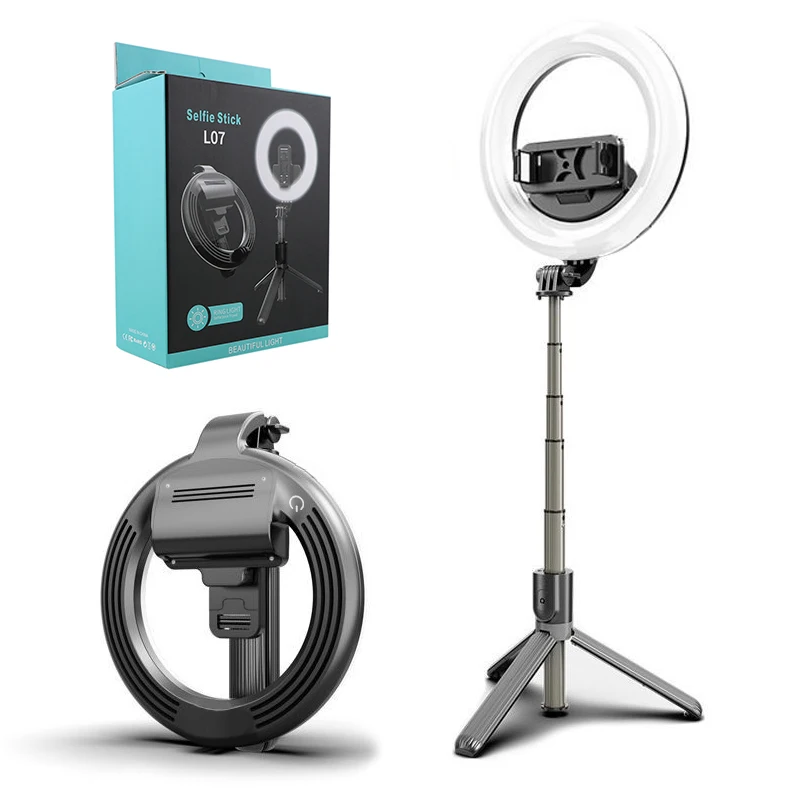 
5' 385g BT Vlogging Tripod with Ring Light Phone Floor Lamp for Mobile Phone Selfie Stick Tripod Chair 