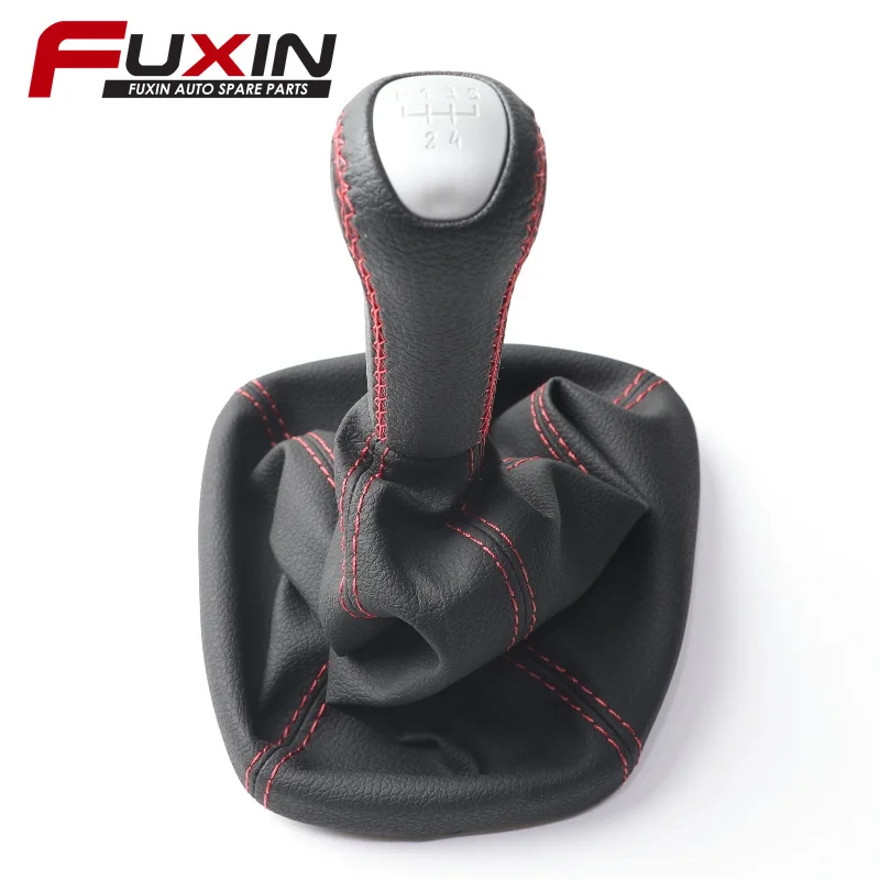 For Lada for VAZ 2110 2111 2112 Gear Shift Lever Car Stick Gaiter Boot Dust Cover Red Stitching 5 Gear Shift Knob