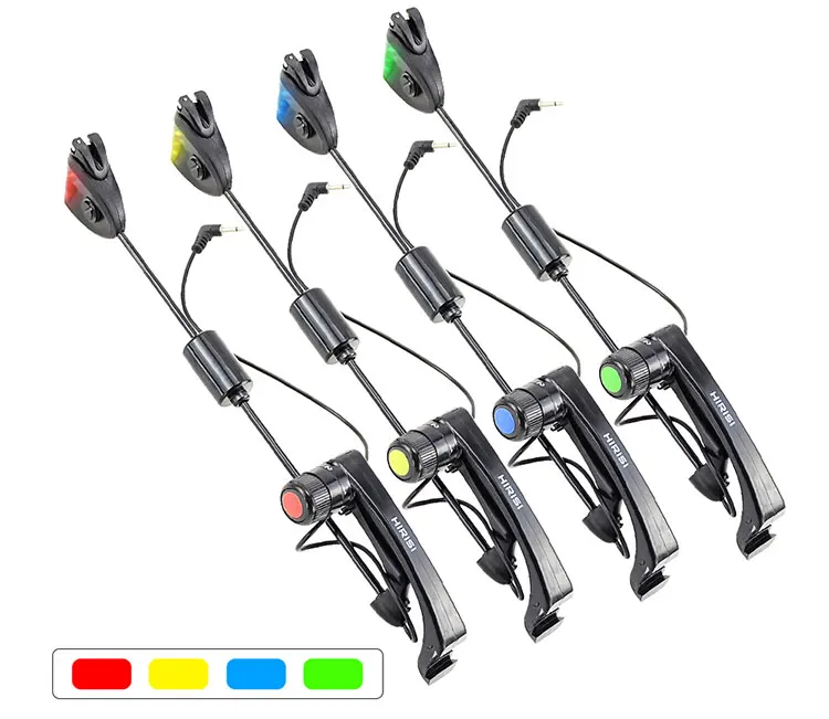ORJD Carp Fishing Swingers Set in Case Illuminated drop off Indicators Led 4pcs colors in zipped protection fishing case