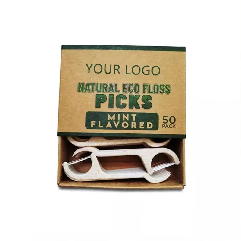 20pcs Factory Price Oral Care Eco Friendly Advanced Clean Corn starch Toothpick Dental Flosser Pick