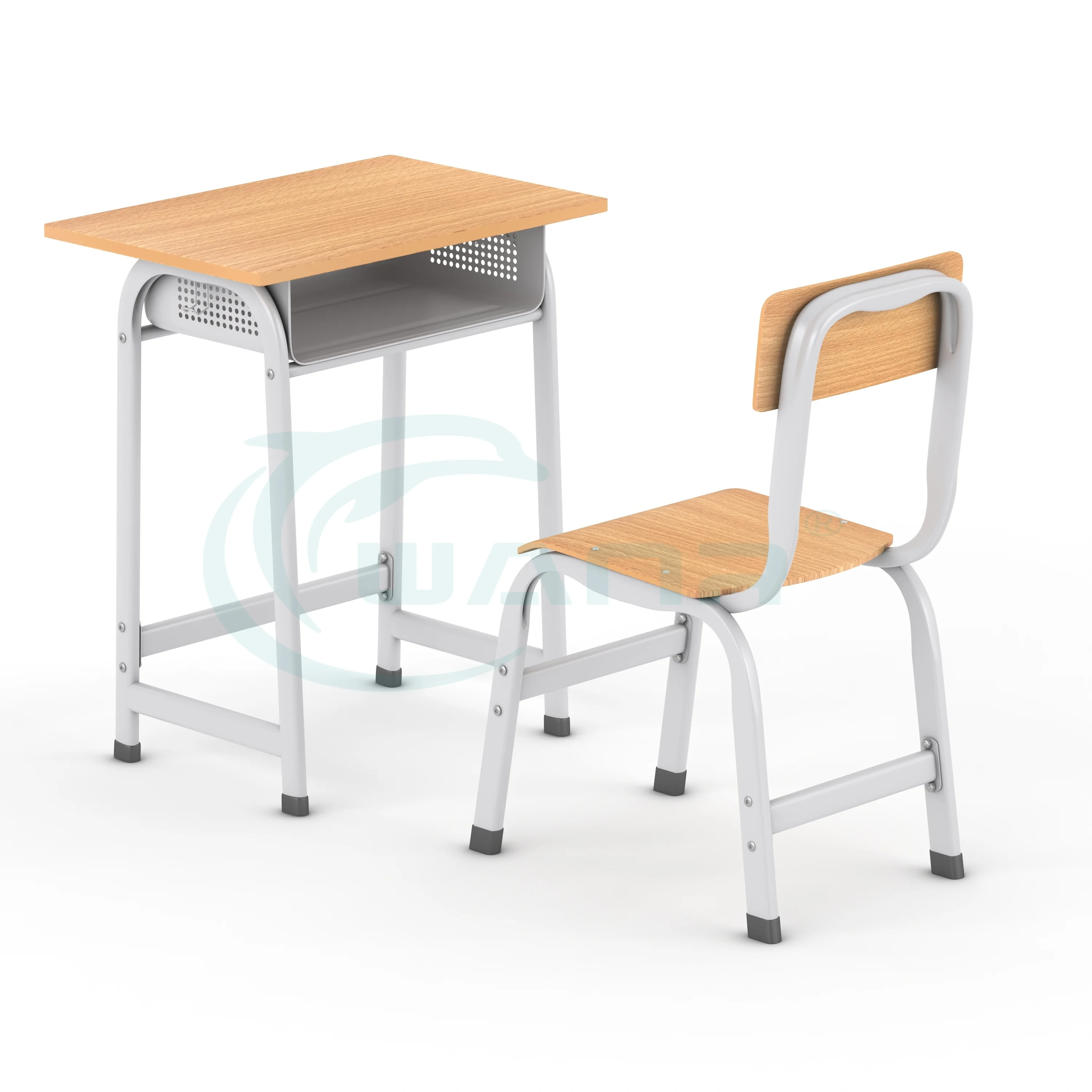 China School Furniture Classroom Single Desk with Chair