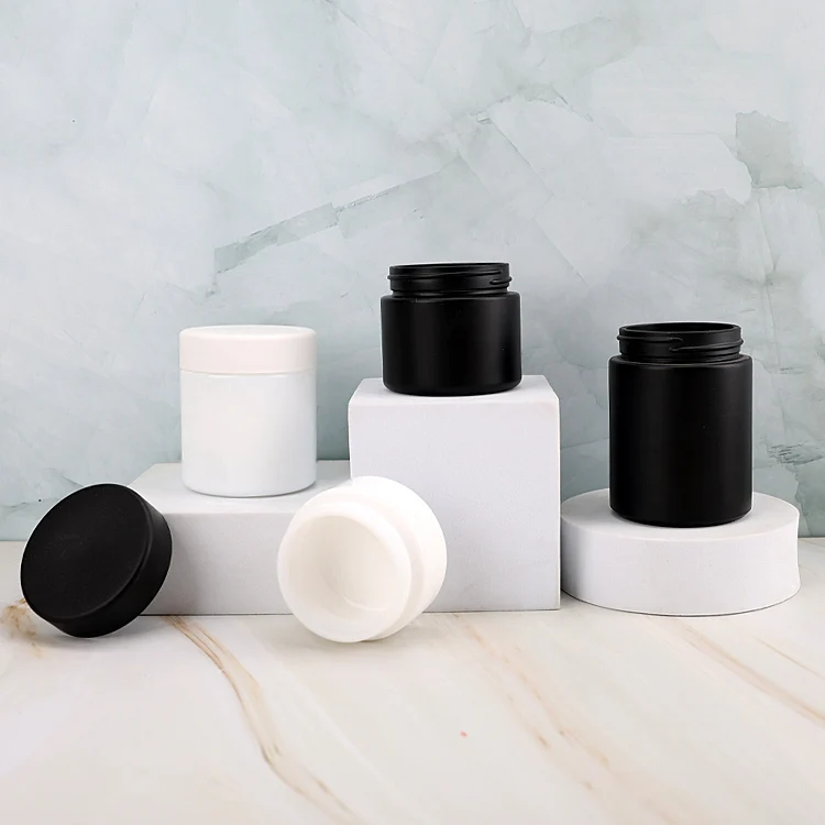 Child Resistant 3.5g 3oz White Round Uv Glass Concentrate Jar With White Cap