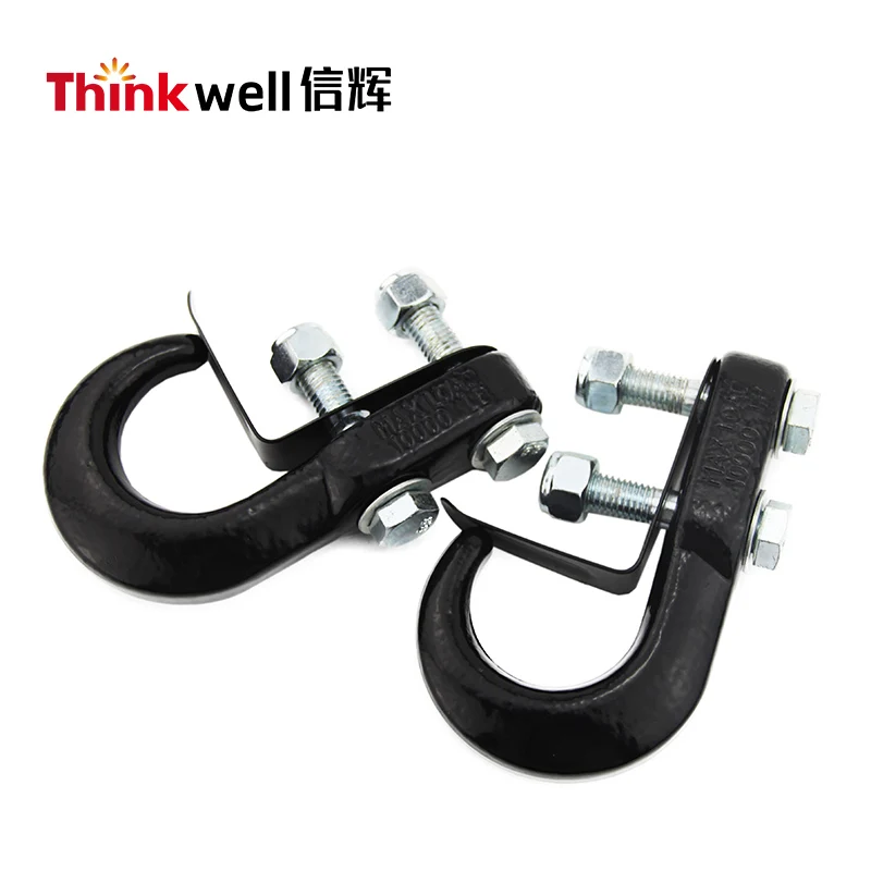 Универсальный кованый тягач для тягача, передний бампер с черным буксировочным крюком, грузовик для автомобиля