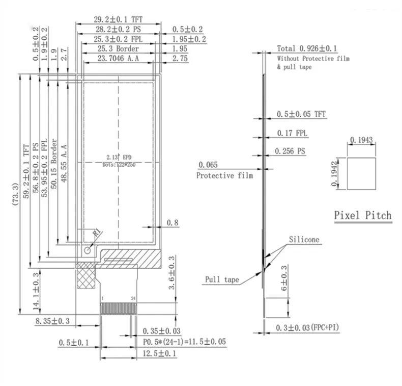2.13 inch tft price tags lcd display custom display electronic shelf label for supermarket