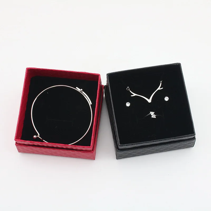 Custom Diamond Teture Necklace Earring Paper Gift Boxes Luxury Small Cardboard Jewelry Packaging Box with Logo