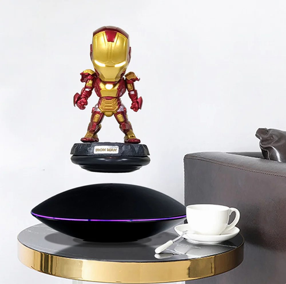 Magnetic Levitation Rotating Display Stand Black Flying Saucer Advertising Decoration Stand Touch Switch Display