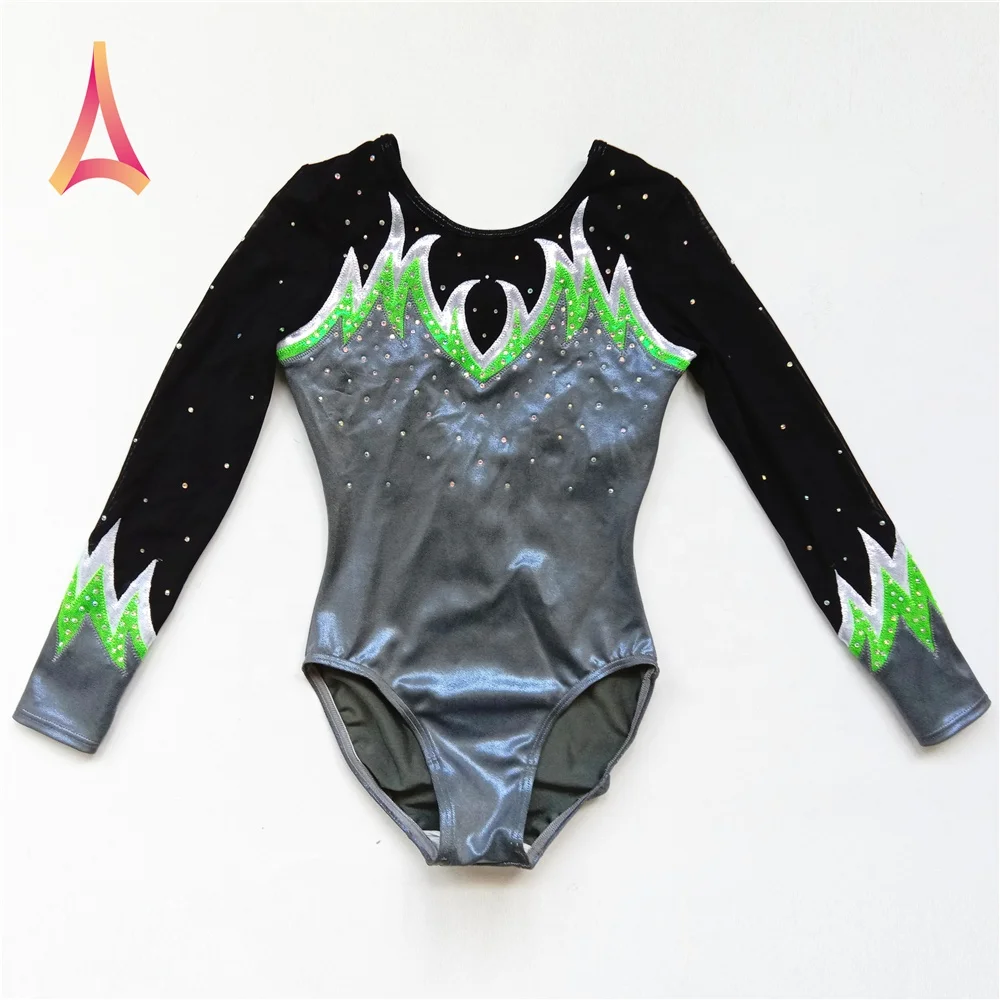 Шикарные гимнастические трико с длинным рукавом для девочек