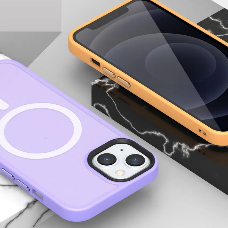 Матовый чехол для iPhone 14 case 13 12 Pro Max прозрачный защиты объектива беспроводного зарядного