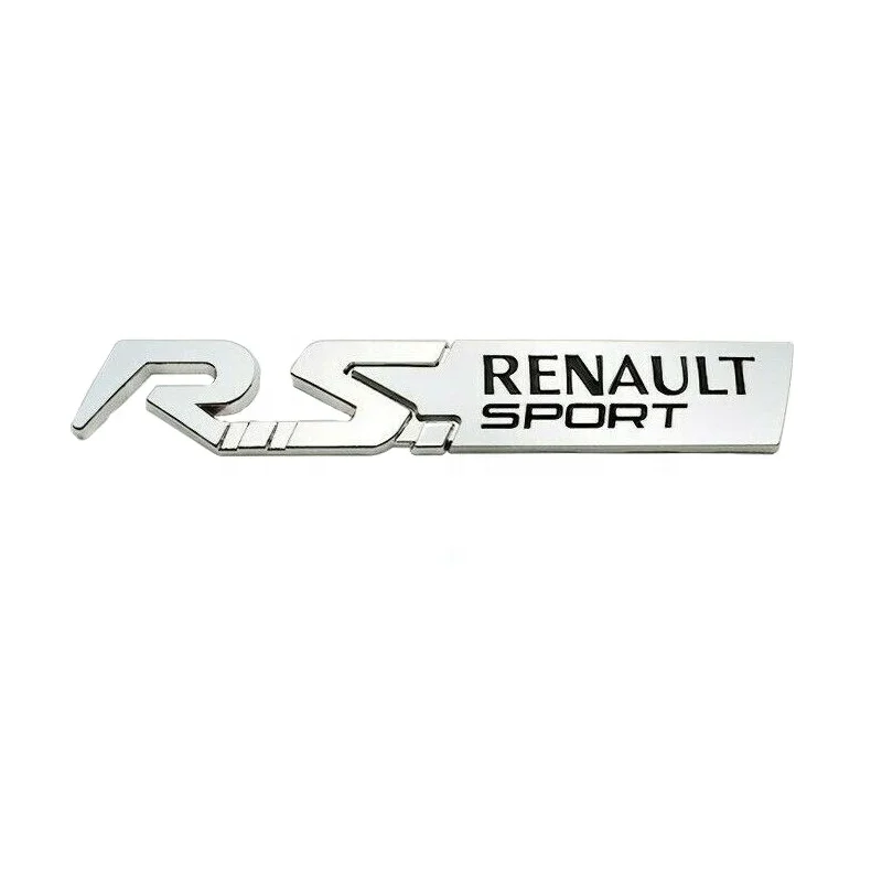 
1pcs Silver Metal RS Line Badge Emblem for Renault Sport Clio Megane Twingo Sport Car 