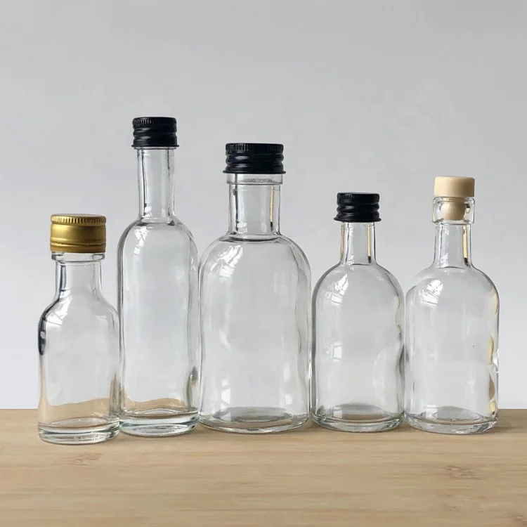 375ml Tall Long Neck Frost Oslo Cork Sealed Whiskey Glass Ice Wine Bottle With PVC Heat Shrink Capsule