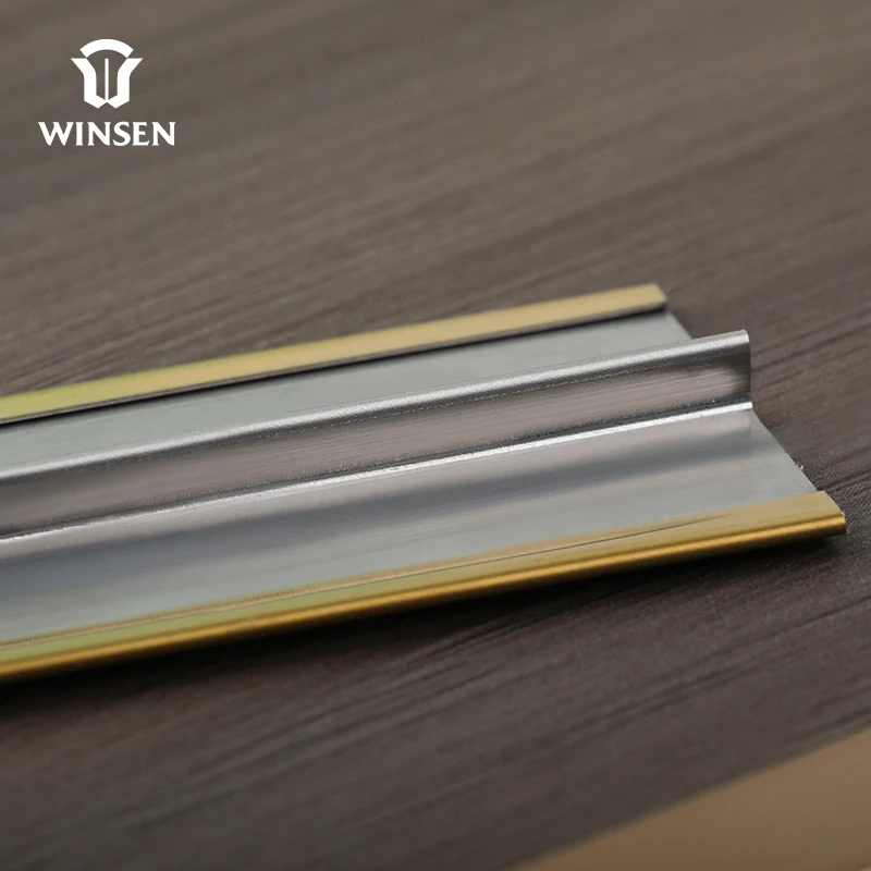 Winsen  201 & 304 PVD T Profile Mirror Gold Metal Polished T Shape Tile Trim Stainless Steel Decorative Strip