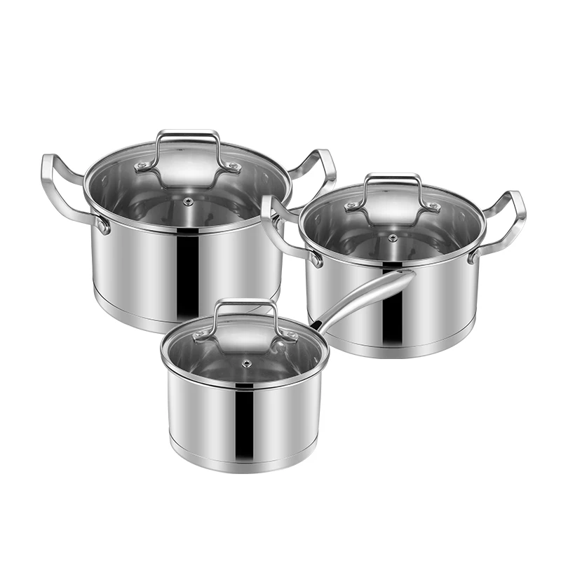 Wholesale Induction Cookware 6Pcs Cooking Pots And Pans Cookware Set Stainless Steel With Non Stick Frying Pan