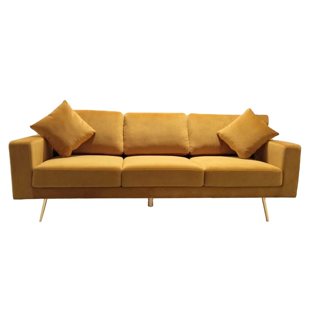 Modern Hotel Upholstery Velvet Sofa Luxury Living Room Furniture home Sofa Three seats Chesterfield Sofa