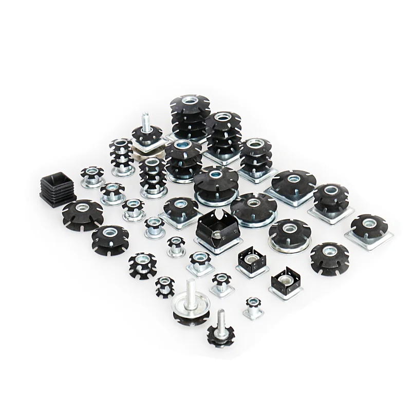 OEM ODM Custom logo Wooden table chair sofa leg Zinc plated Pipe to Casters Steel metal Pipe threaded tube connecting Star Nuts