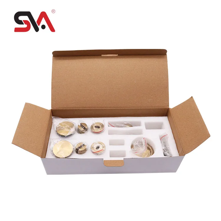 Modern Hotel Design Gold Color Round Pipe Fitting Stainless Steel 304 Frameless Sliding Glass Door System Set