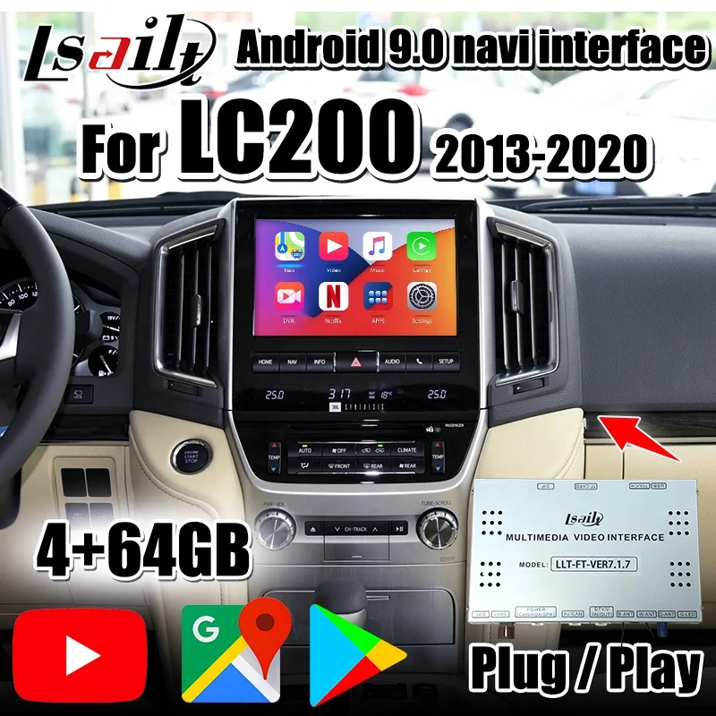 
PX6 4+64GB Lsailt CarPlay and Android video interface included YouTube, Netflix for Land Cruiser 2014-21 LC200 
