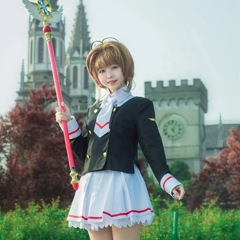 
Anime Cosplay Cardcaptor Sakura Cosplay Halloween Costumes Girls Cute School Uniform 