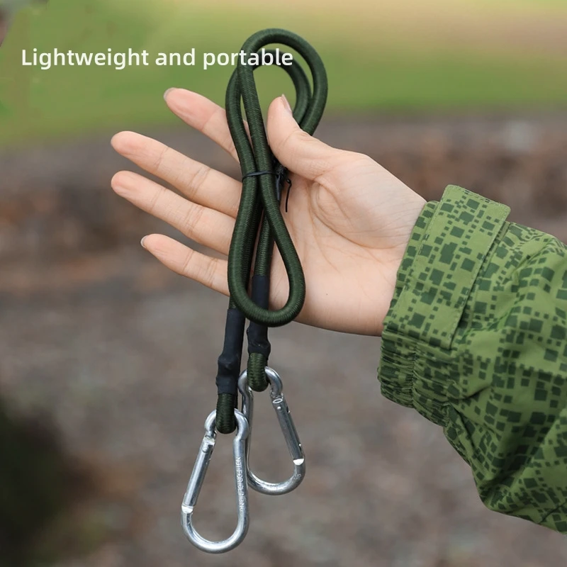 Pack of 2 Elastic Straps With Carabiner Luggage Tensioner Expander Extra Strong Rubber Tie