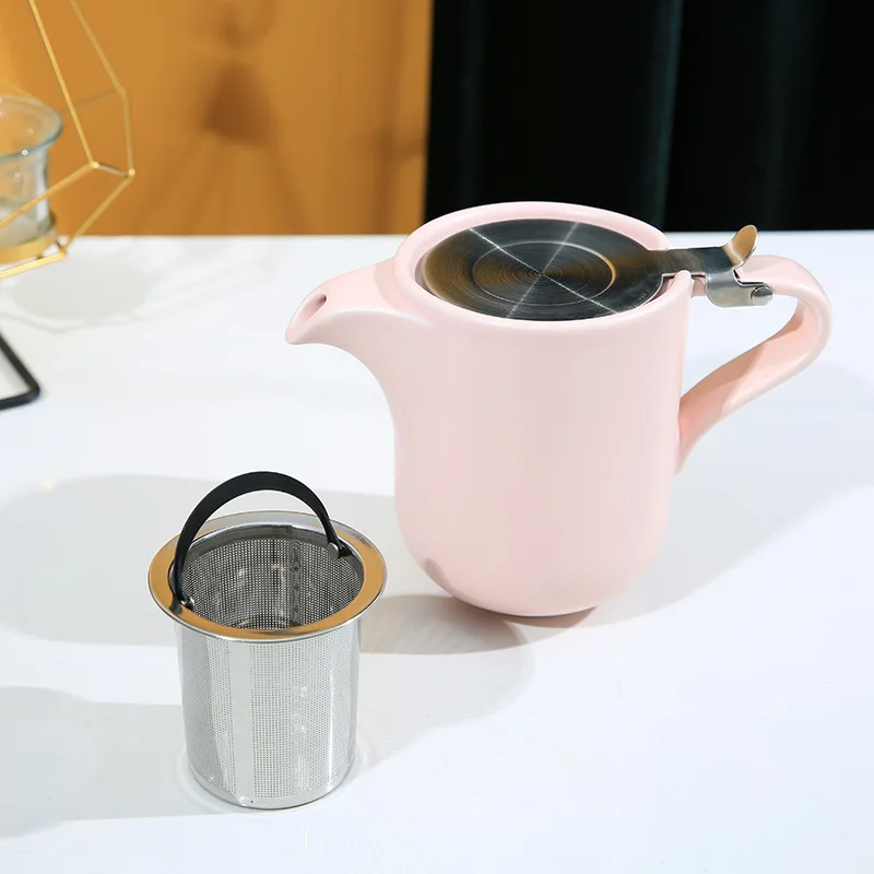Ceramic Teapot with Stainless Steel Tea Infuser 450ML
