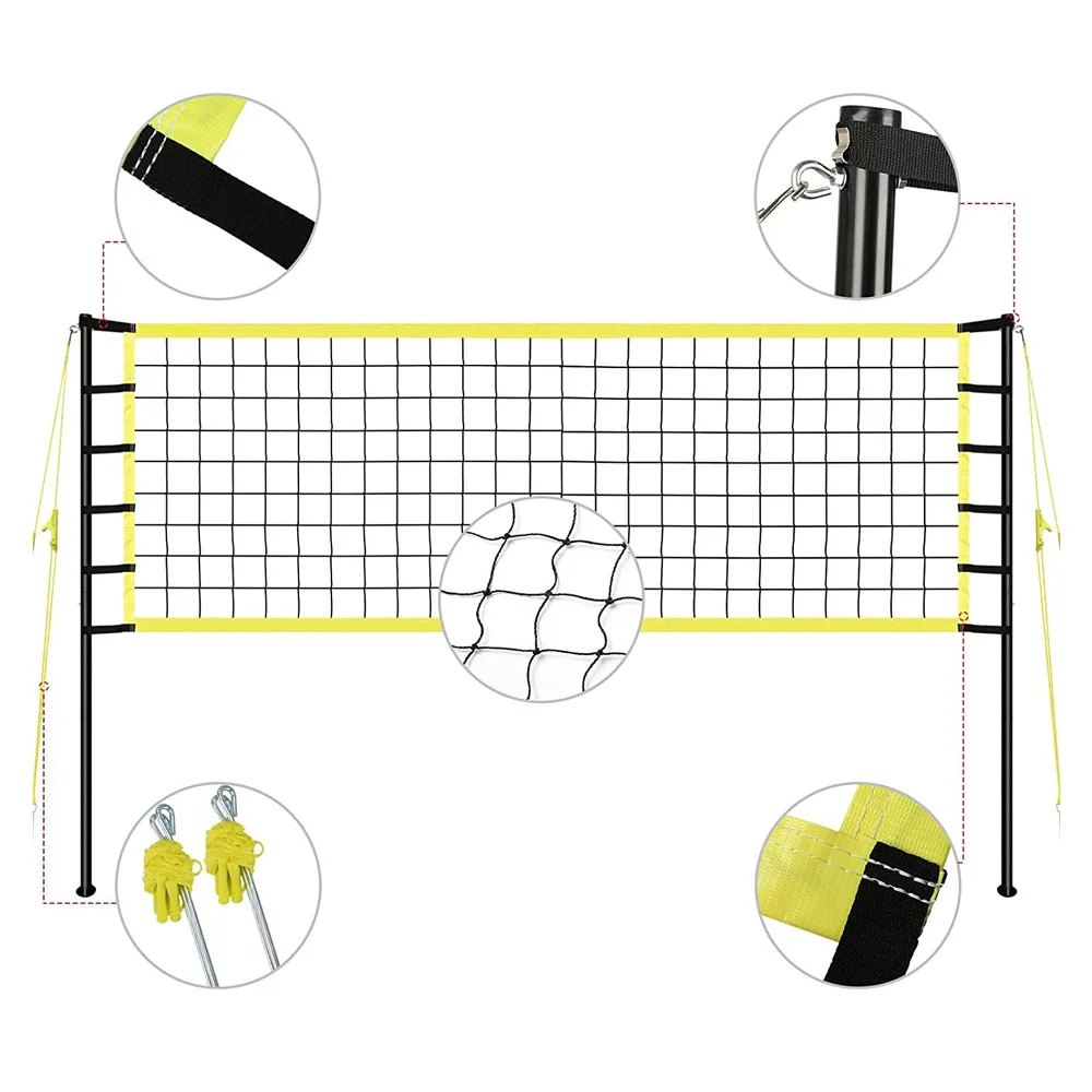 Wholesale Custom Length Portable Stand With Net Set Standard Poles Outdoor Folding Volleyball Net