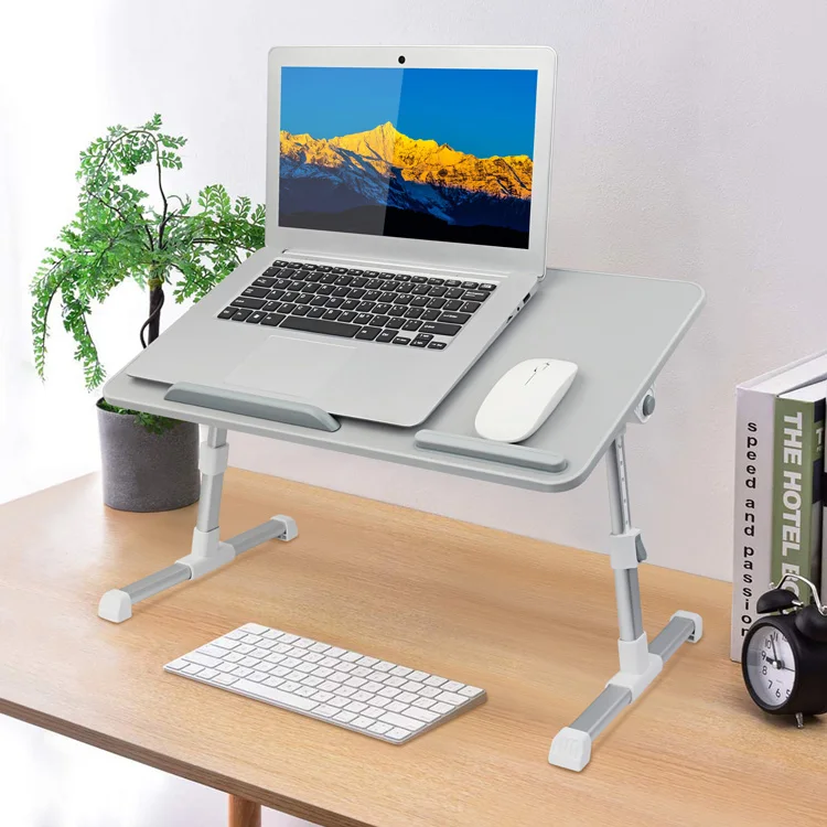 Factory Hot Sale PU Panel Adjustable Laptop Table Lap Table Laptop Multipurpose Laptop Table  With Cooling Fan