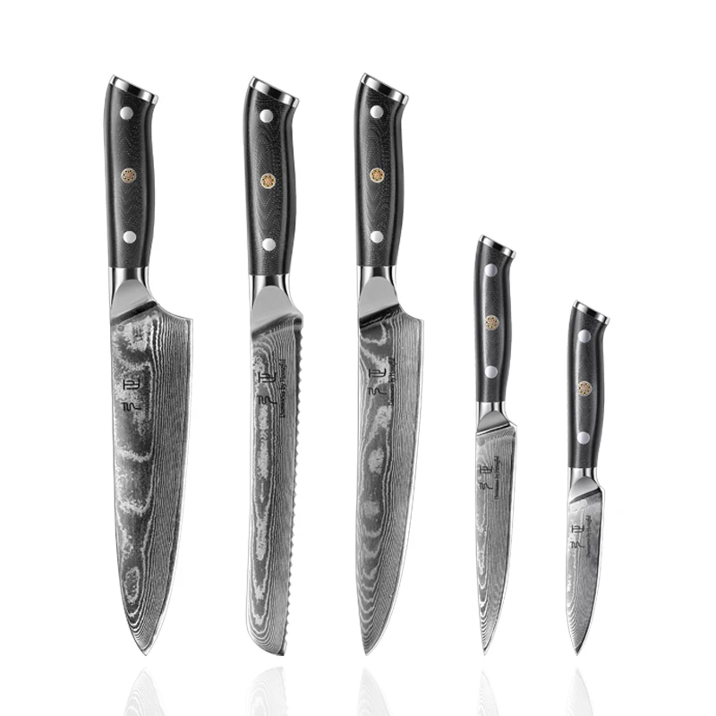 Premium Knife Set Damascus steel chef Knife AG10 Steel Core 67 Layers Kitchen Knife Set