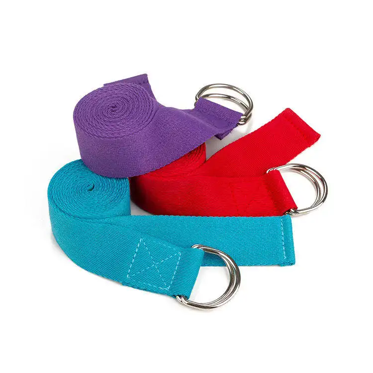 Wholesale Eco friendly Yoga accessories Polyester cotton yoga stretch strap belt