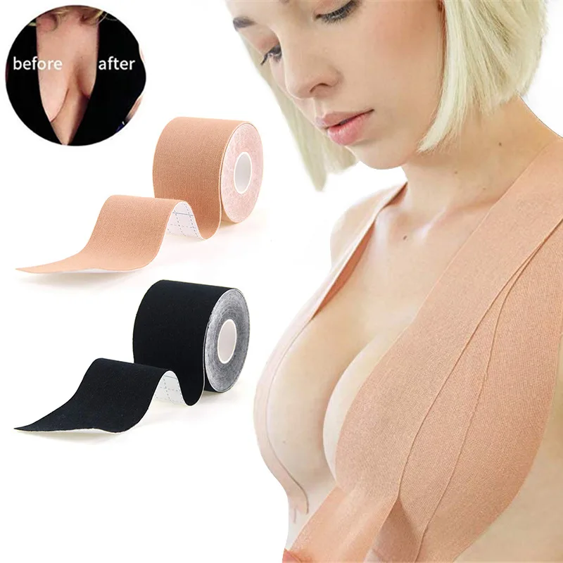 Popular Invisible Push-up Adhesive Breast Lift Tape OEM Accepted Bra Tape Nipple Cover Waterproof Cotton Elastic Boob Tape