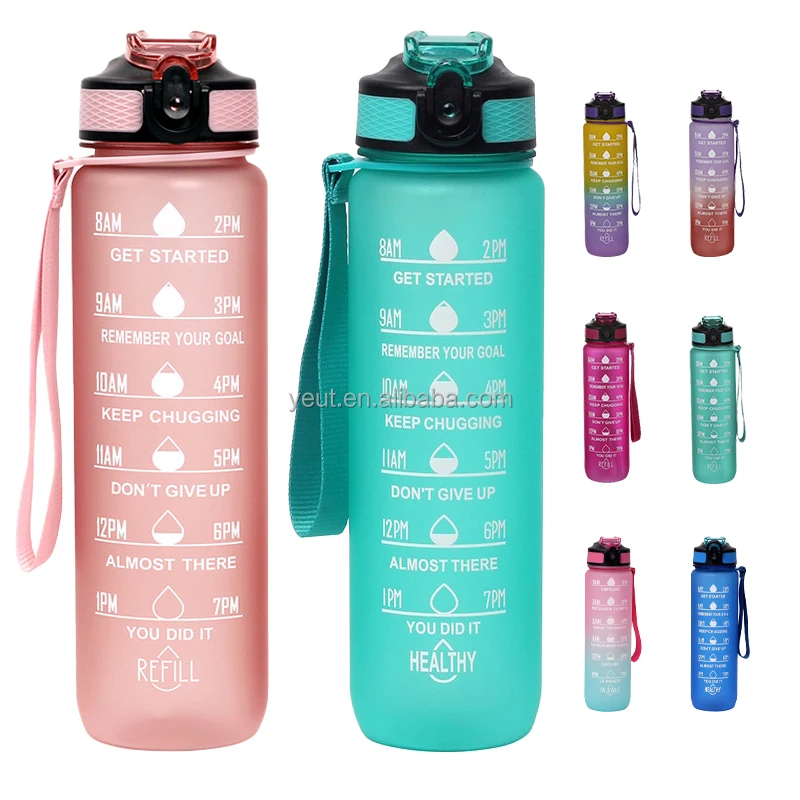 Wholesale Running Water Jug Motivational Water Bottle Leak-Proof Tritan Water Bottle With Time Marker