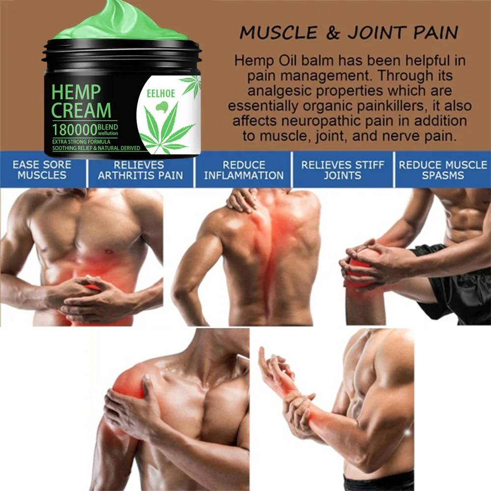 Cream Pain Relief Hemp for Back Pain Wrist Pain 50g Herbal Extract Leaf Bottle Cool Dry Place Liquid-solid Extraction 10 Pcs