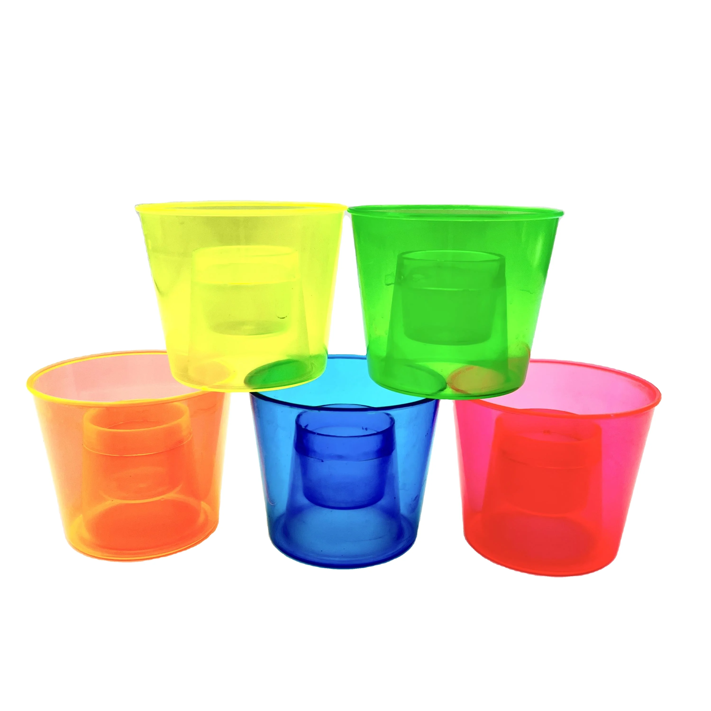 Assorted colors party jager bomb cup. Plastic Bomber Cups