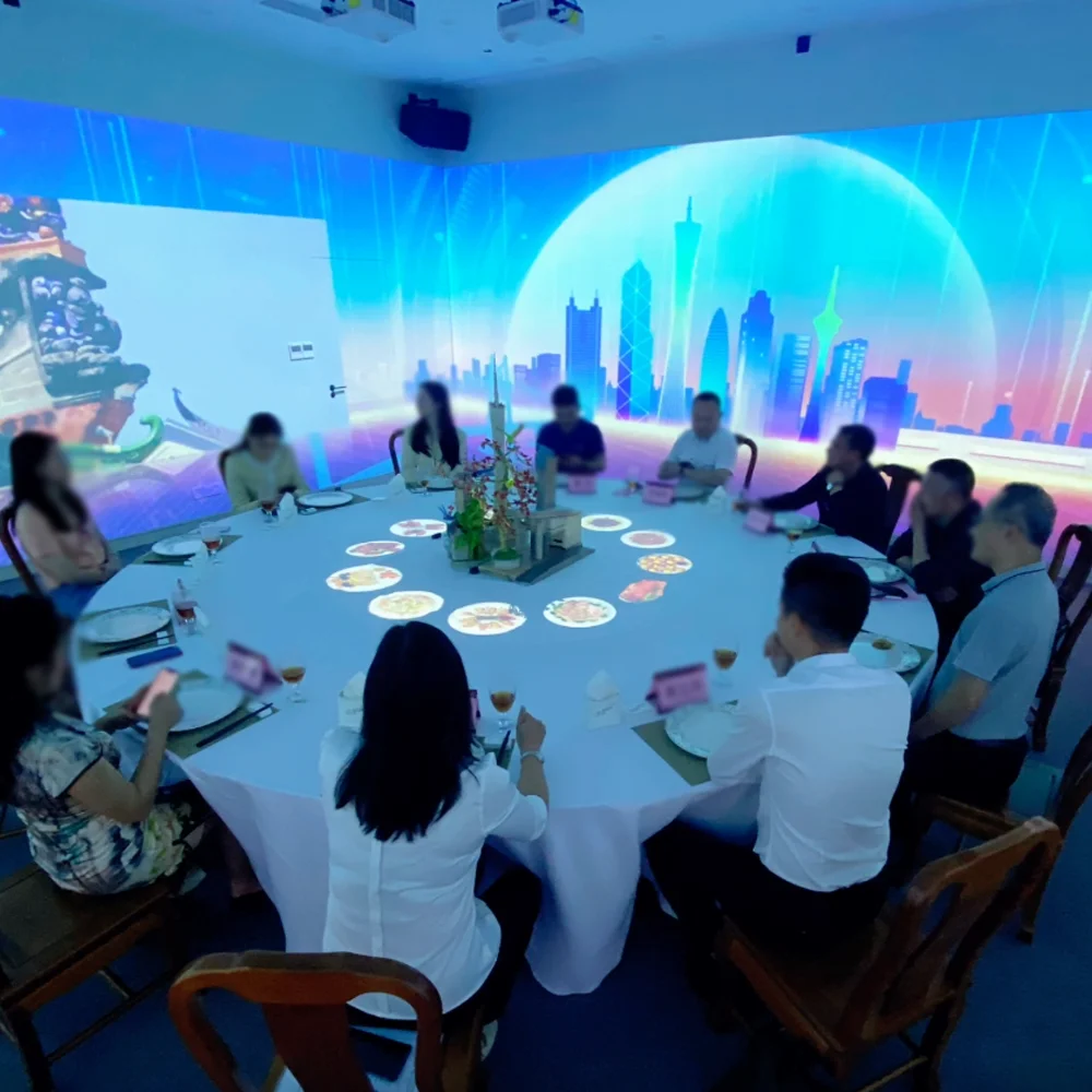 Naked eye 3D Holographic Restaurant Projector 3D Wall KTV Bar Wedding Interactive Projector Outdoor Floor Interactive Laser