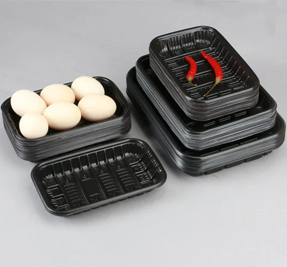 Supermarket fresh poultry meat seafood packaging trays with disposable PP plastic