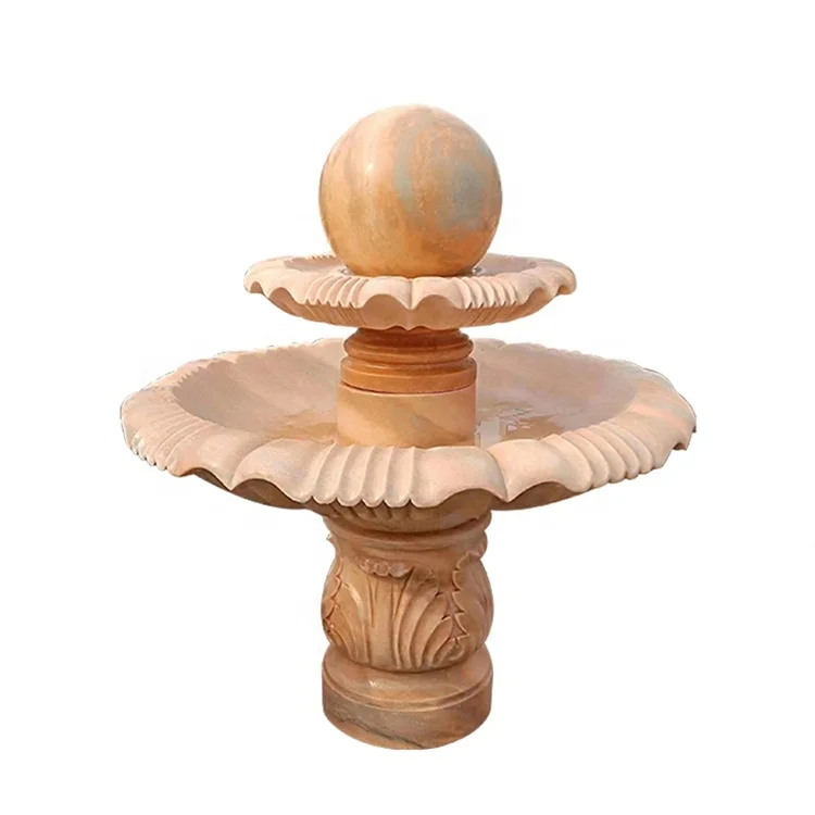 White marble stone fountain for sale foinse customized garden waterfalls for sale hand-carved beige marble water fountain