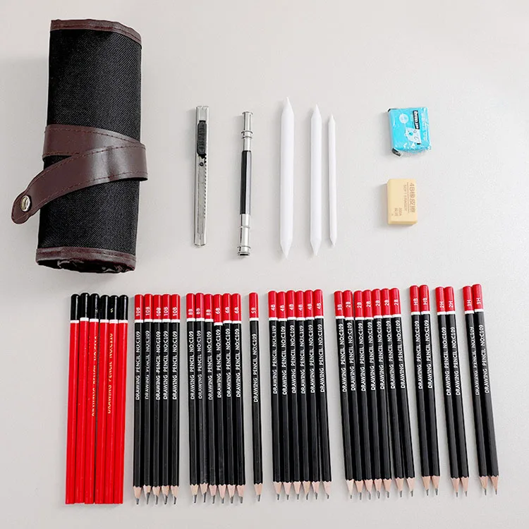 2021 New products opp bag packing customized professional sketching pencils set for drawing