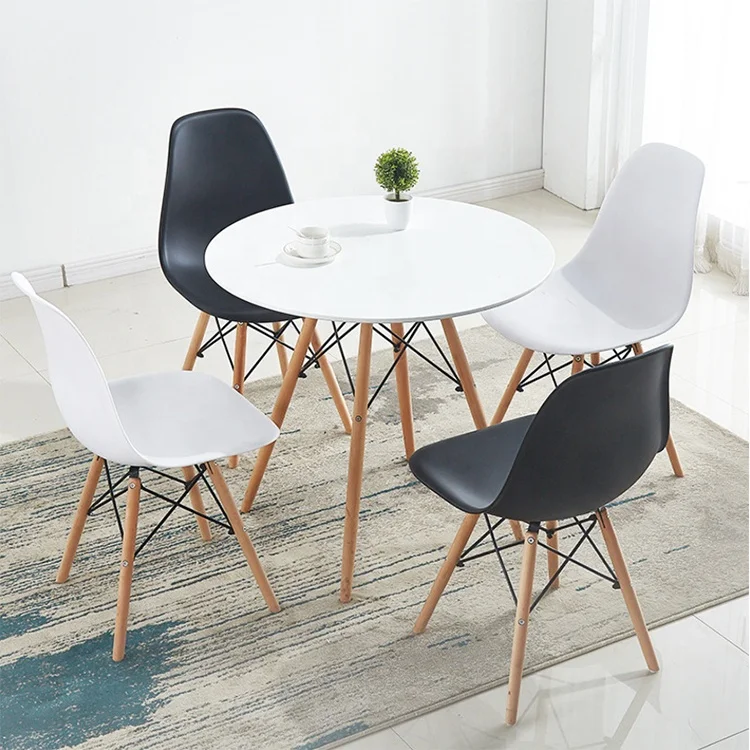 Dining table and chair set modern restaurant home dining room dinning table Mdf wooden top round dining table set