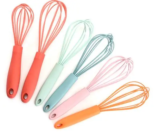 Hot Sale Kitchen Gadgets Stainless Steel Metal Manual Egg Beater Manual Silicone Egg Whisk Handheld Mixer Stirrer PP Tool Set