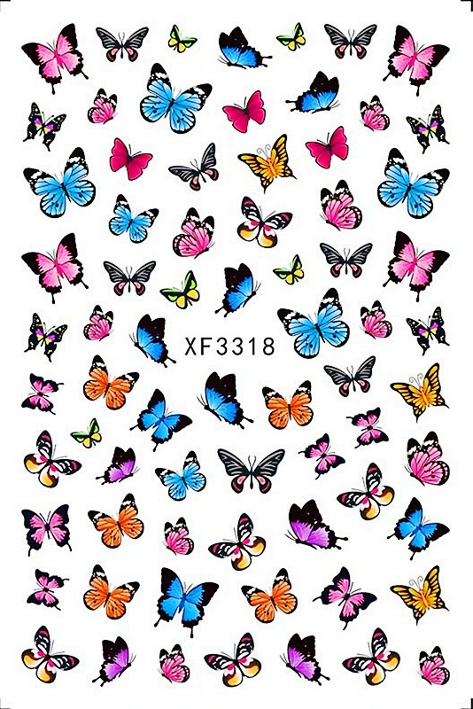 3D наклейка для ногтей в виде бабочки