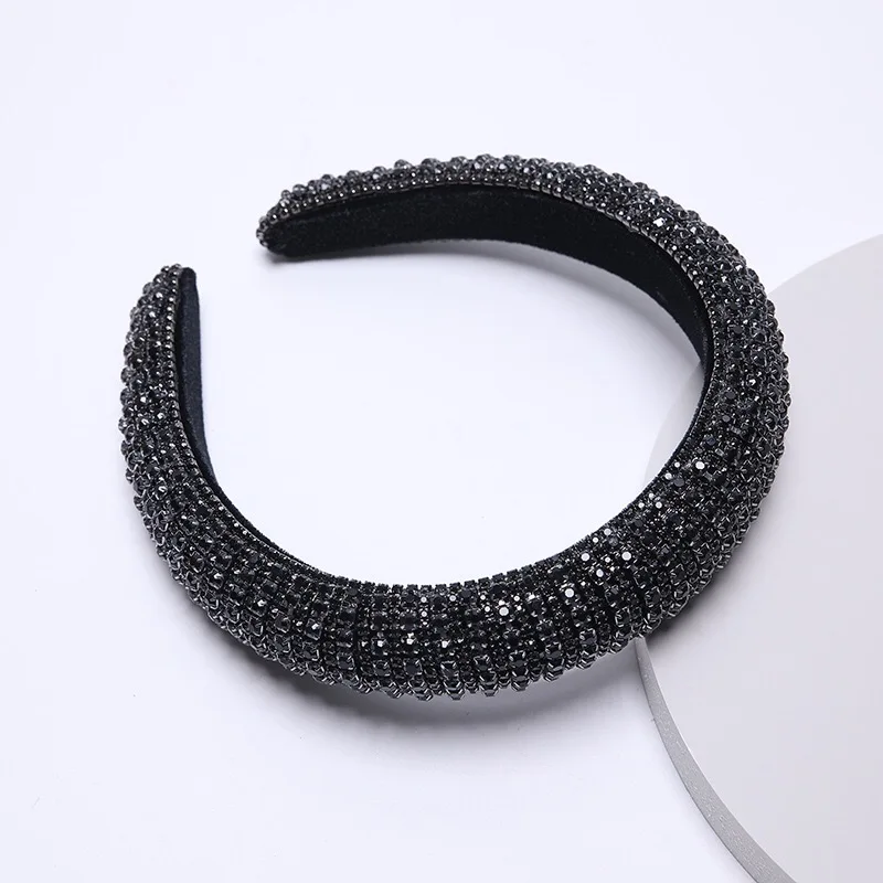 
Wholesale Women headband Padded Diamond Sponge Baroque Headband Luxury Bling Full shinny Rhinestone Headband bulk 