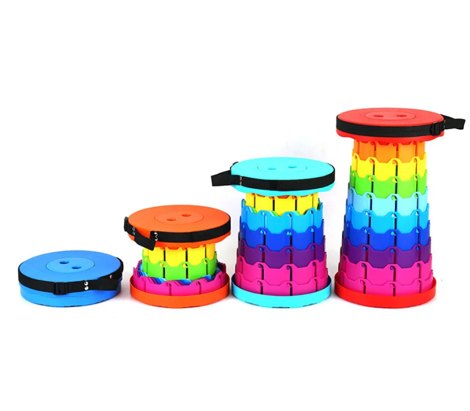 Hot Selling RainbowPortable Telescopic Stool with Cushion CE Certificate Bearing 300lbs