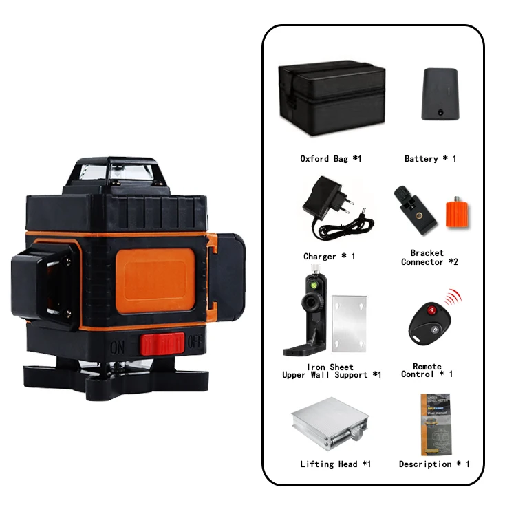360 Self Leveling Rotary Green Laser Levels 4D Line Laser Level Cross Line Laser Surveying Measuring Tools