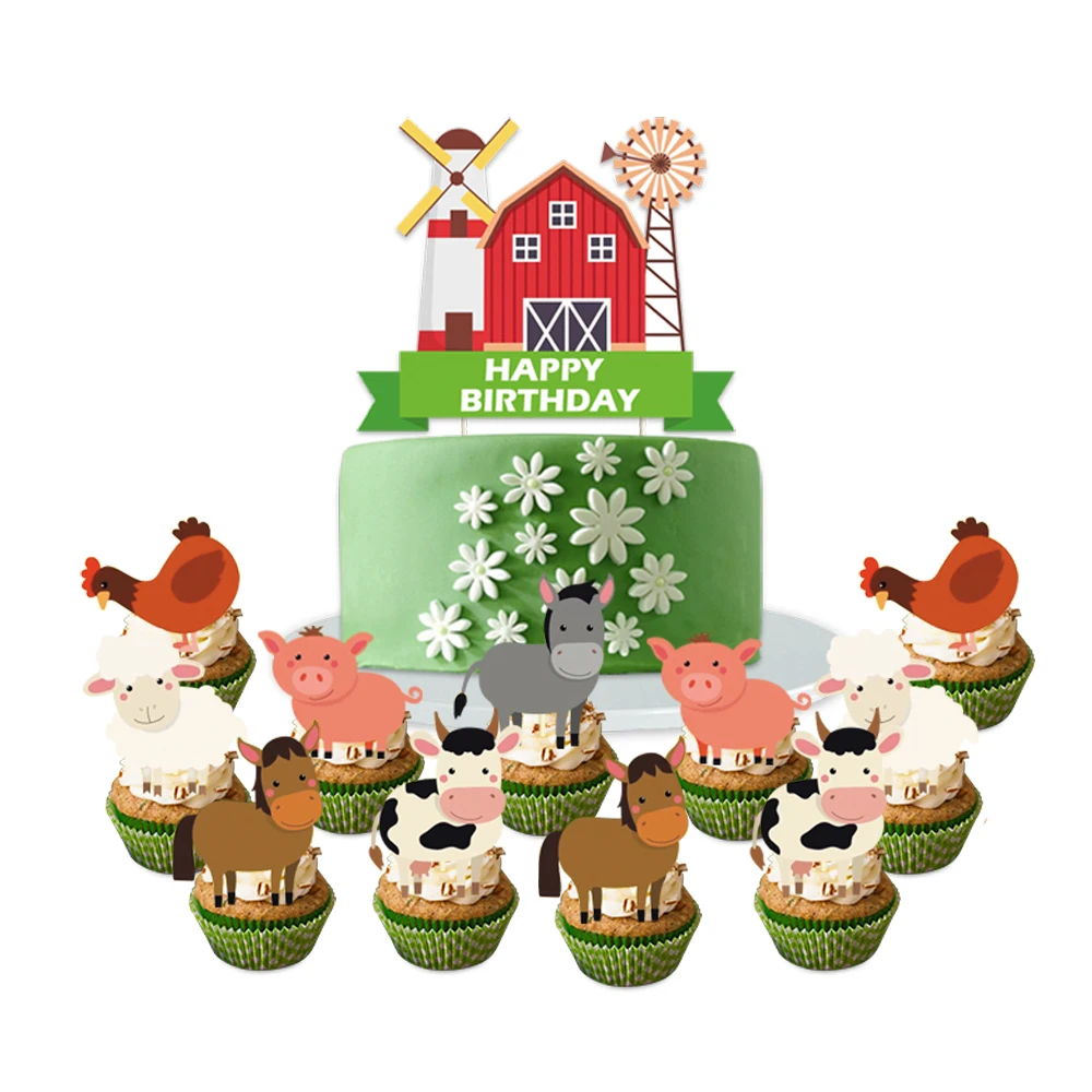 Palmy original Farm Themed Birthday Party Decorations Farm Banner Balloon Props Table Wall Decoration Party Supplies Set