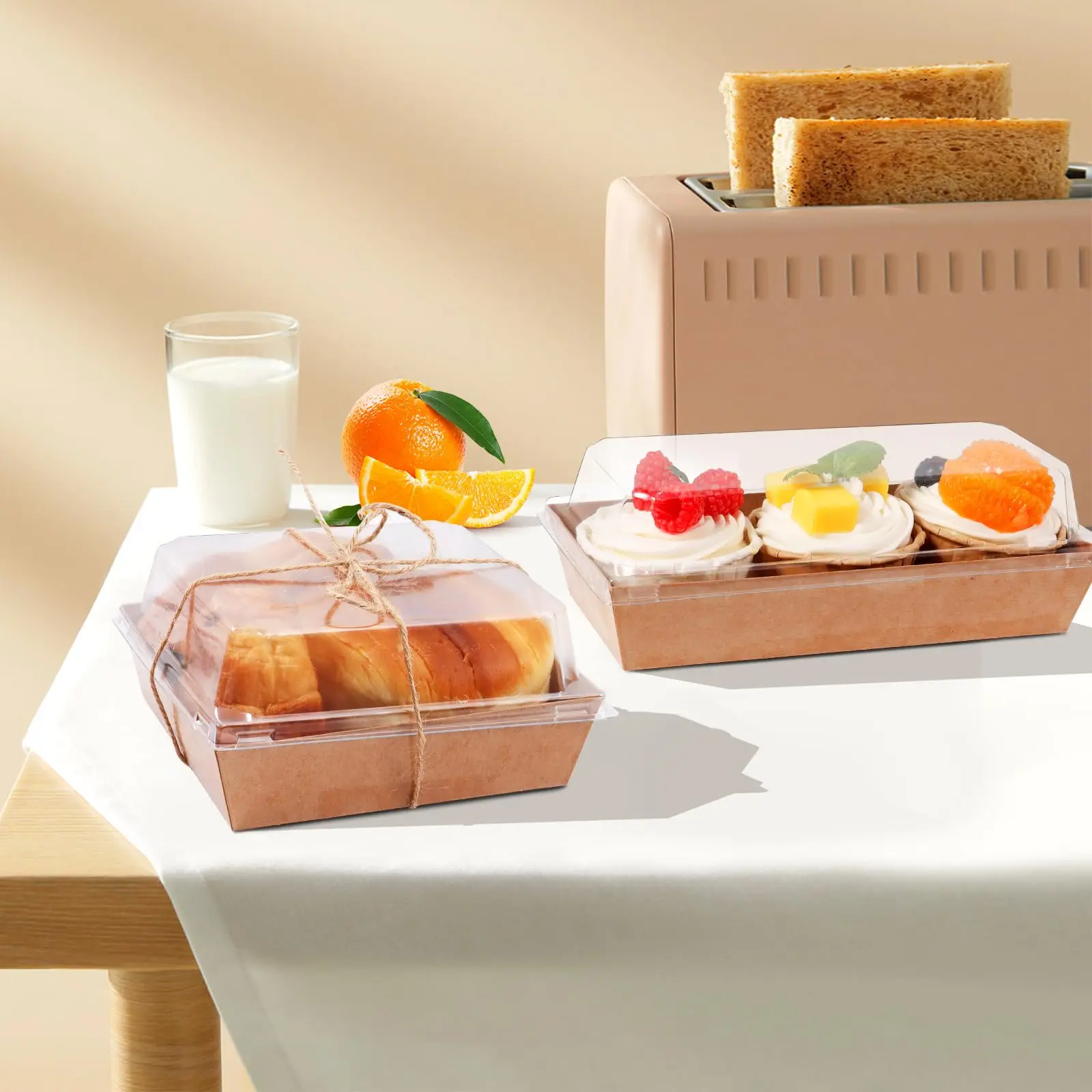 Square Cake Container With Lid Pastry Pack Container Bakery Cake Box Cookies Box Packaging Cake Salad Food Containers  Boxes